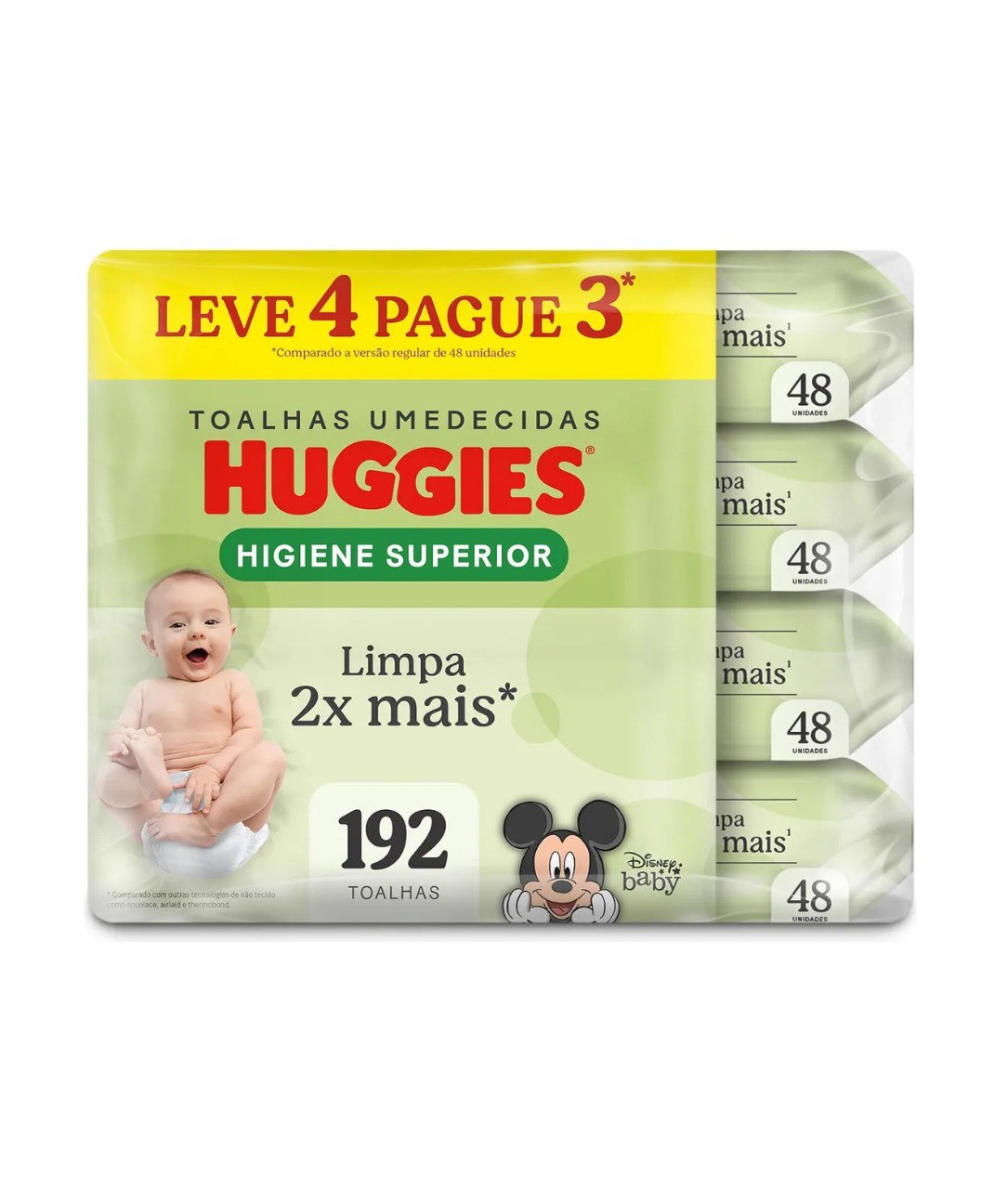 Pack Toalha Umedecida Disney Baby Huggies Max Clean Pacote 4 Unidades