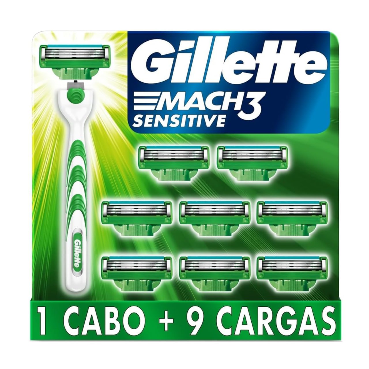 Gillette Aparelho De Barbear Mach3 Sensitive + 9 Cargas