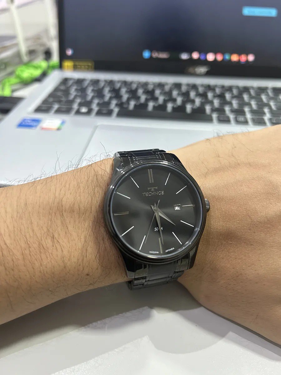 Relógio Technos Masculino Quartzo Grafite 42mm Aço Resistente À Água