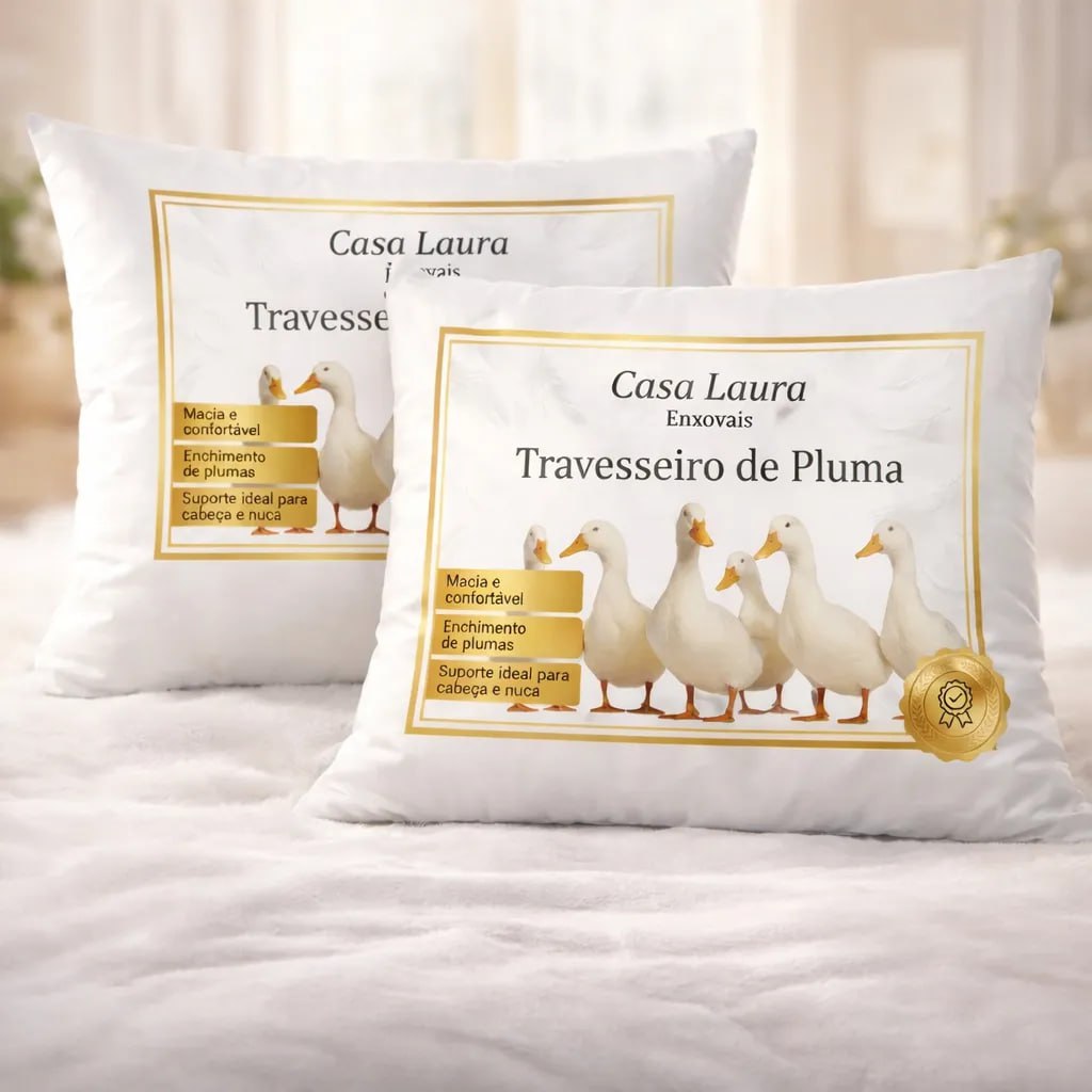 Kit 2 Travesseiros Macios Brancos