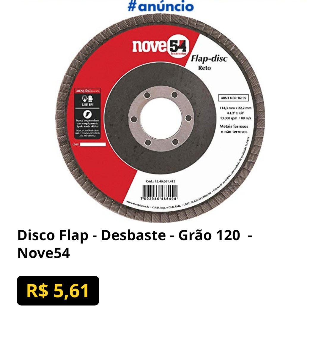 Disco Flap - Desbaste - Grão 120