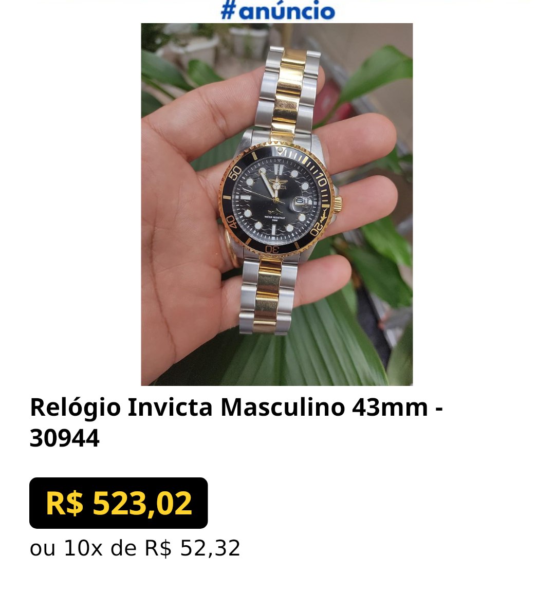Relógio Invicta Masculino 43mm - 30944