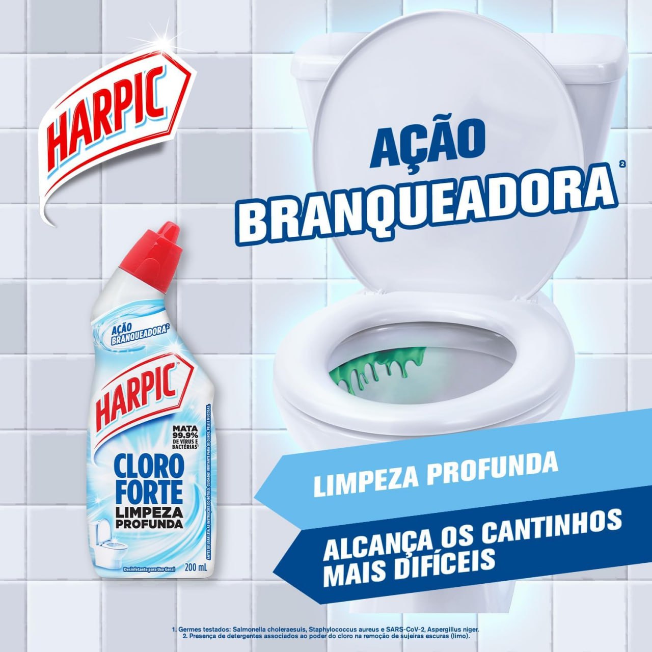 Harpic Cloro Forte, Desinfetante e Desodorizador Sanitário, 200ml