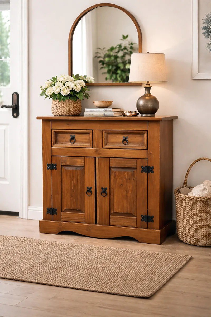 Balcão 02 Portas E 02 Gavetas Madeira Maciça