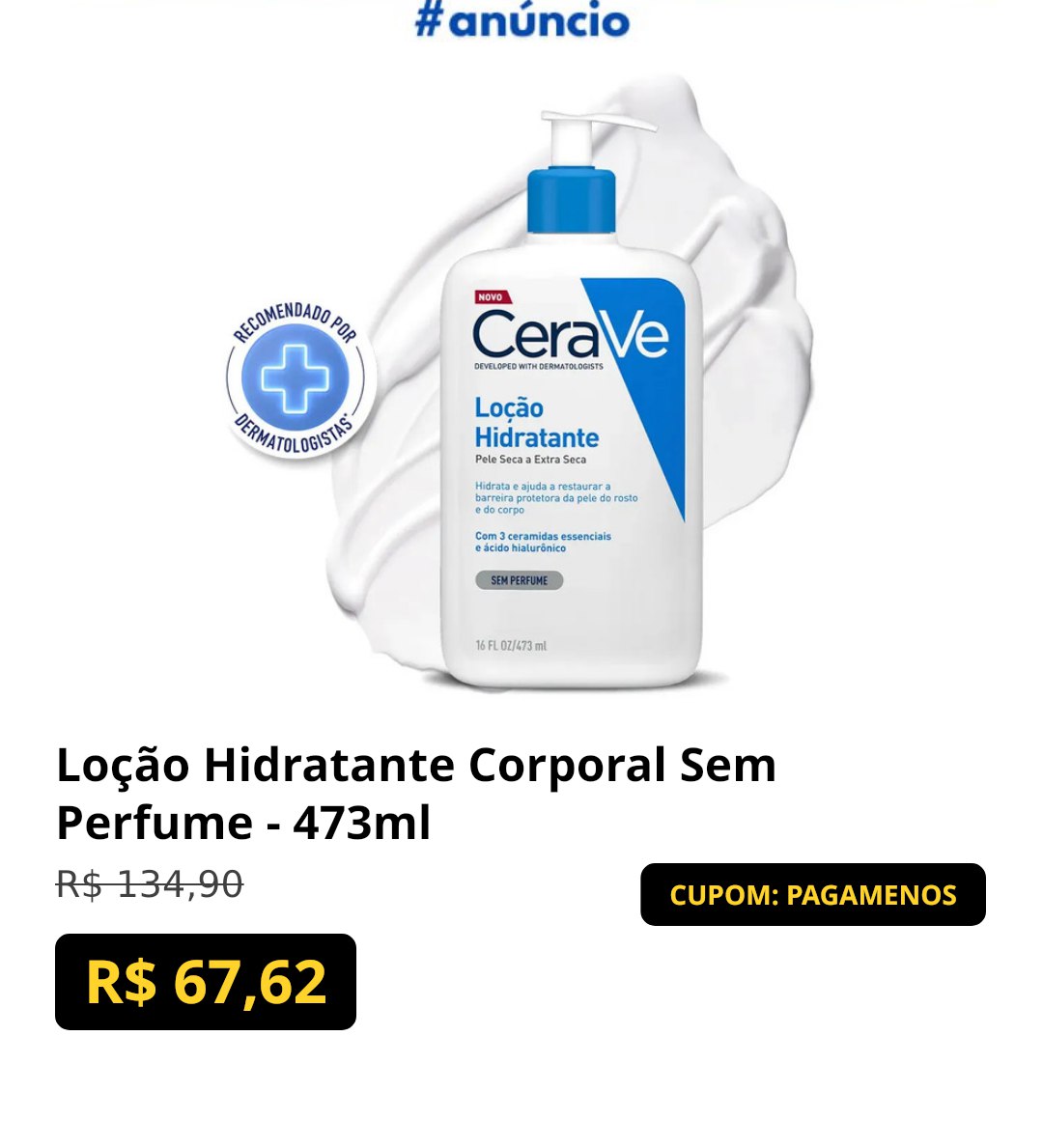 Loção Hidratante Corporal Sem Perfume - 473ml