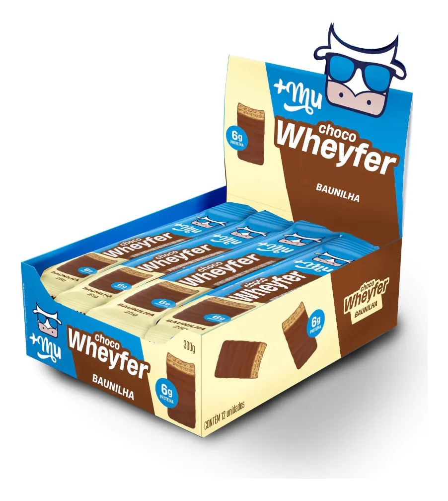 Chocowheyfer Snack Proteico Sabor Baunilha 6g Proteina - Display 12 Unidades 25g