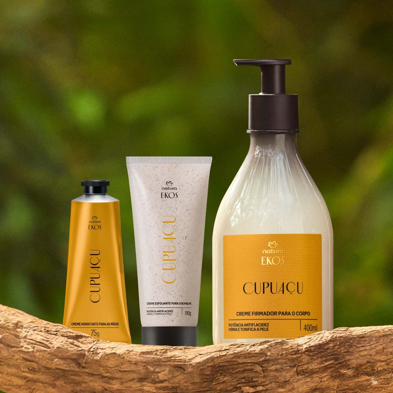 Kit Hidratante, Esfoliante e Creme para as Mãos Ekos Cupuaçu