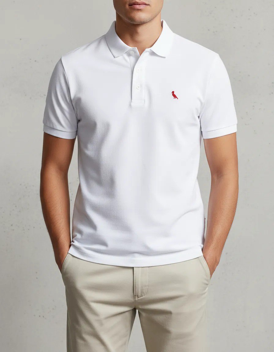 Camisa Polo Reserva Pica Pau Vermelho Branco