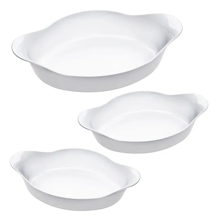 Marinex Conjunto De Assadeiras Oval Opaline 3 Peças Branco