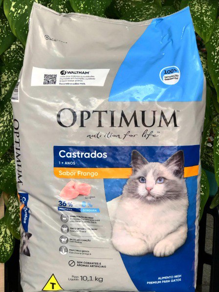Ração Optimum para Gatos Adultos Castrados Sabor Frango 10,1kg