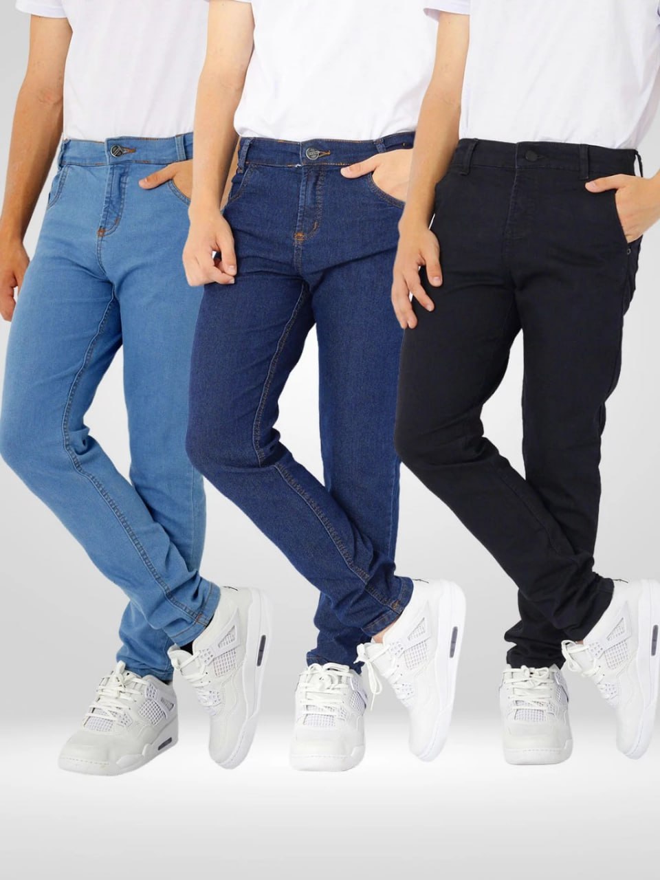 Kit 3 Calças Jeans Infantil Menino Juvenil