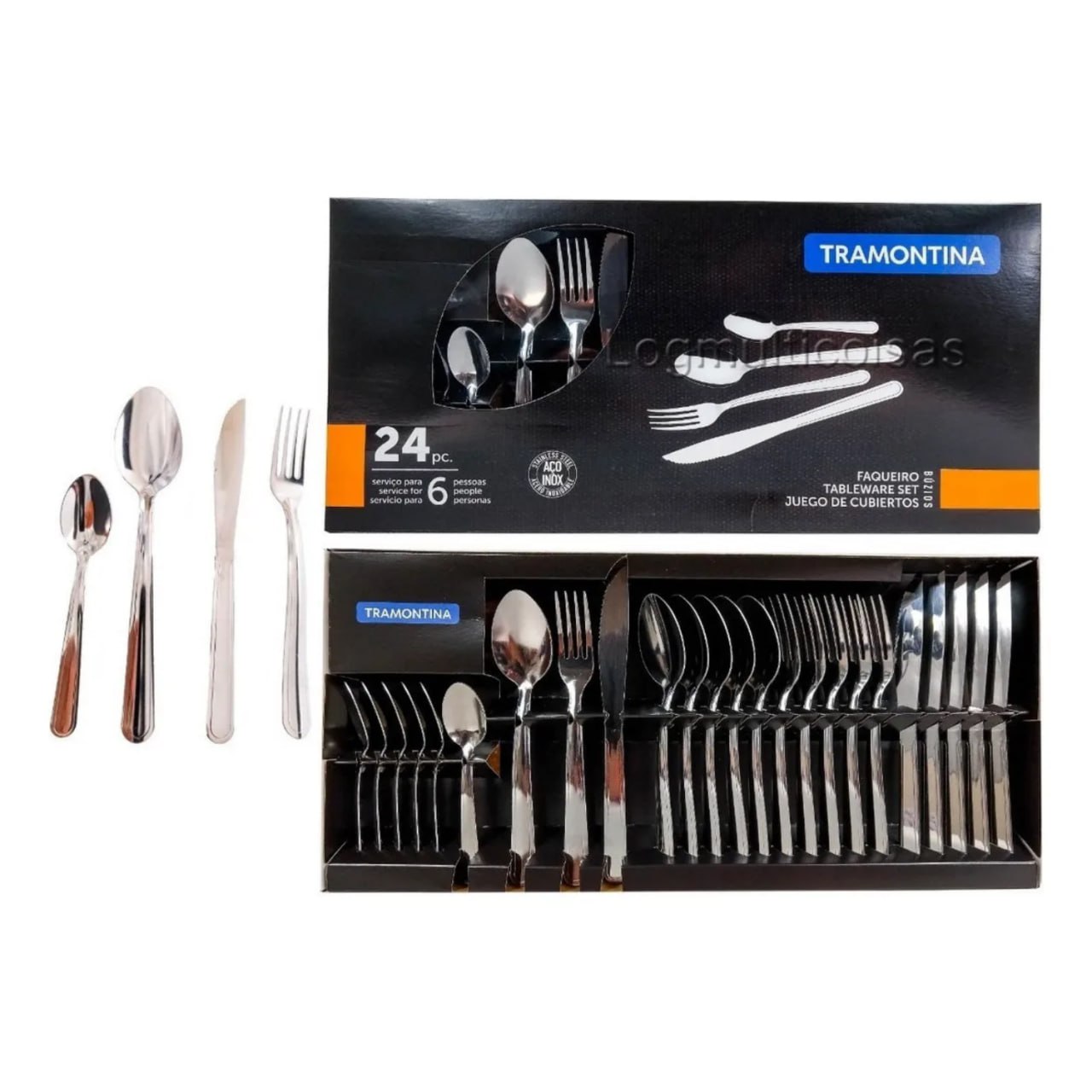 Faqueiro 24 Peças Buzios Inox