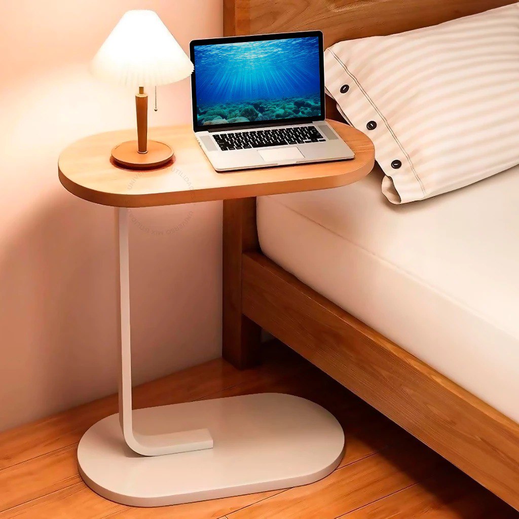 Mesa De Apoio Lateral Para Sofá Cama Notebook Portatil - Base de Ferro e MDF