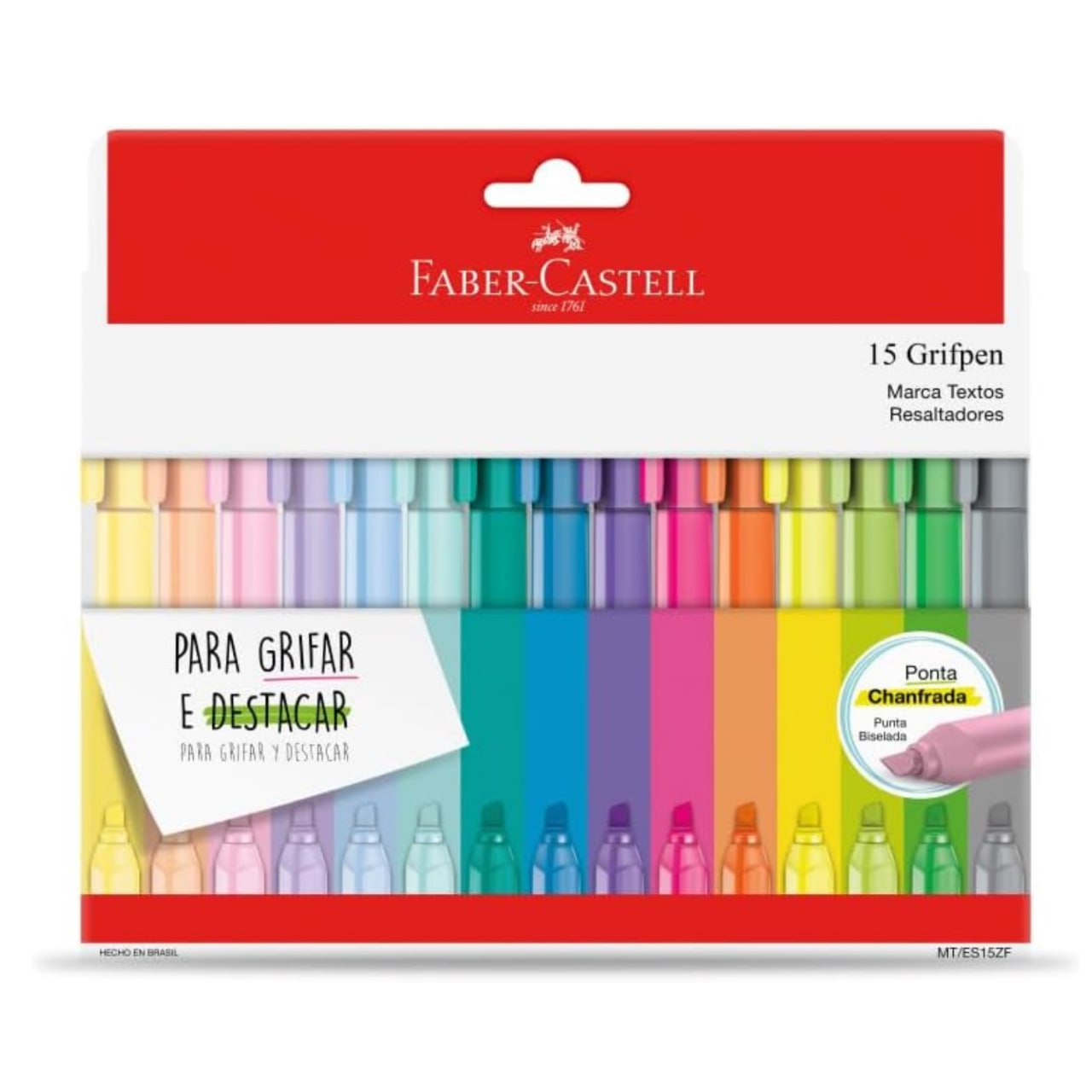 Caneta Marca Texto, Faber-Castell, Grifpen, 15 Cores