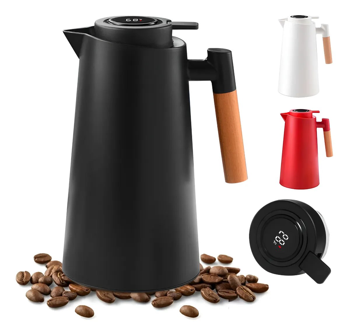 Garrafa De Cafe Térmica Vacuum Jug Com Termômetro Digital 1l