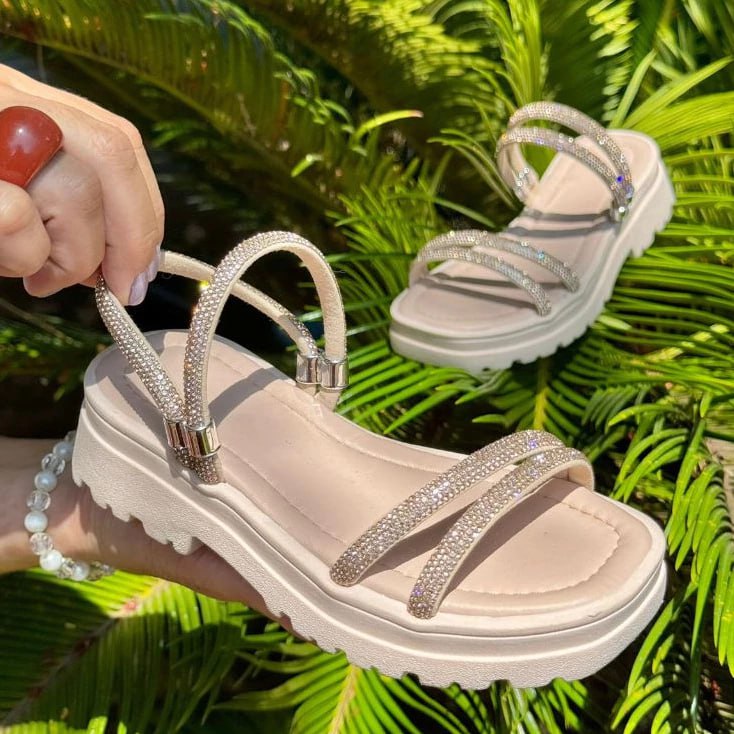 Sandália Feminina Infantil Adulto Menina Tamanco Mãe e filha Brilho Strass Confortável