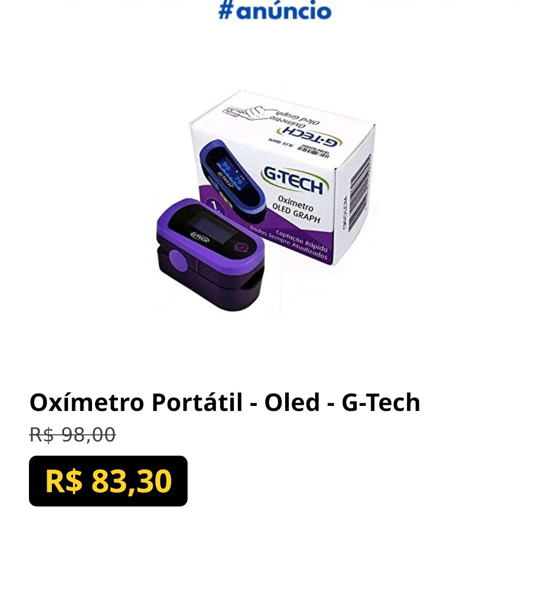 Oxímetro Portátil - Oled - G-Tech