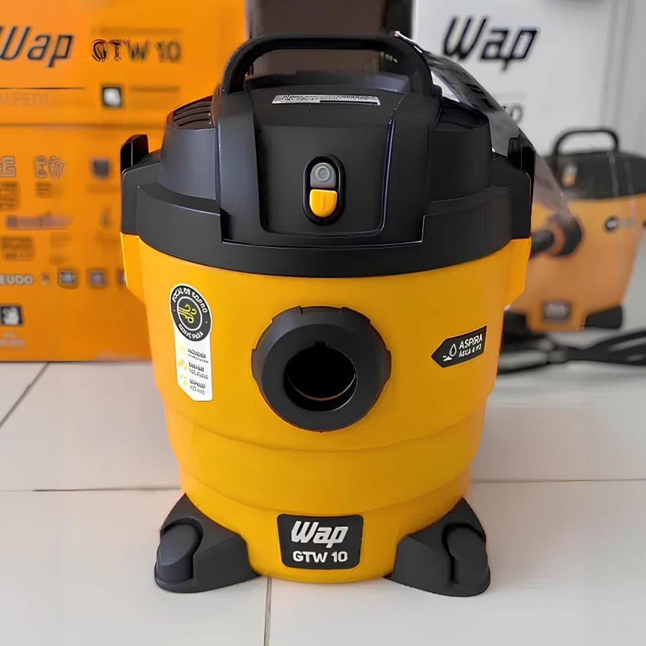 Aspirador De Pó E Água Wap Gtw 10 Compacto 1400w 10 Litros Amarelo/preto 127v