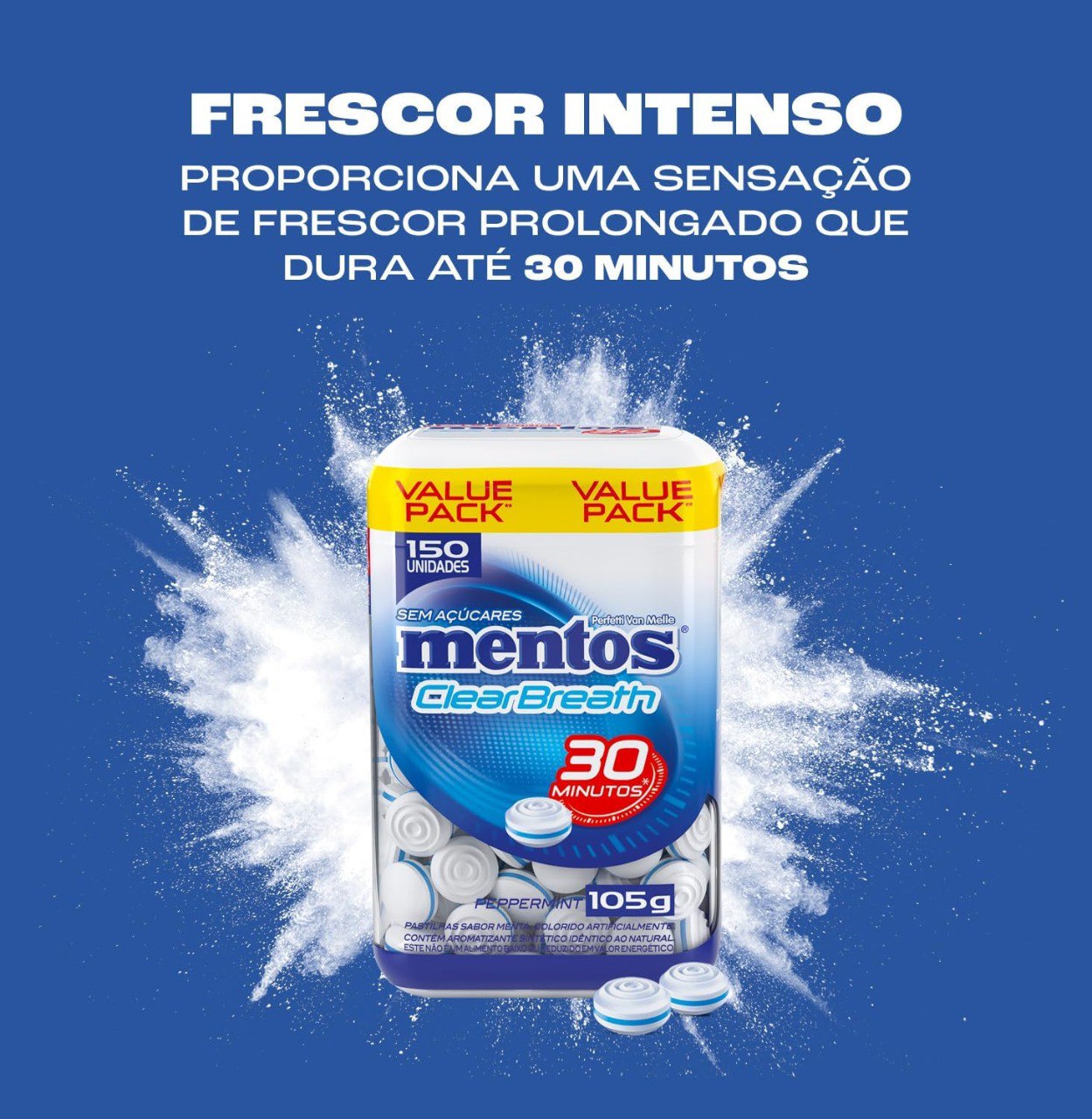 Pastilhas Mentos Clear Breath Peppermint