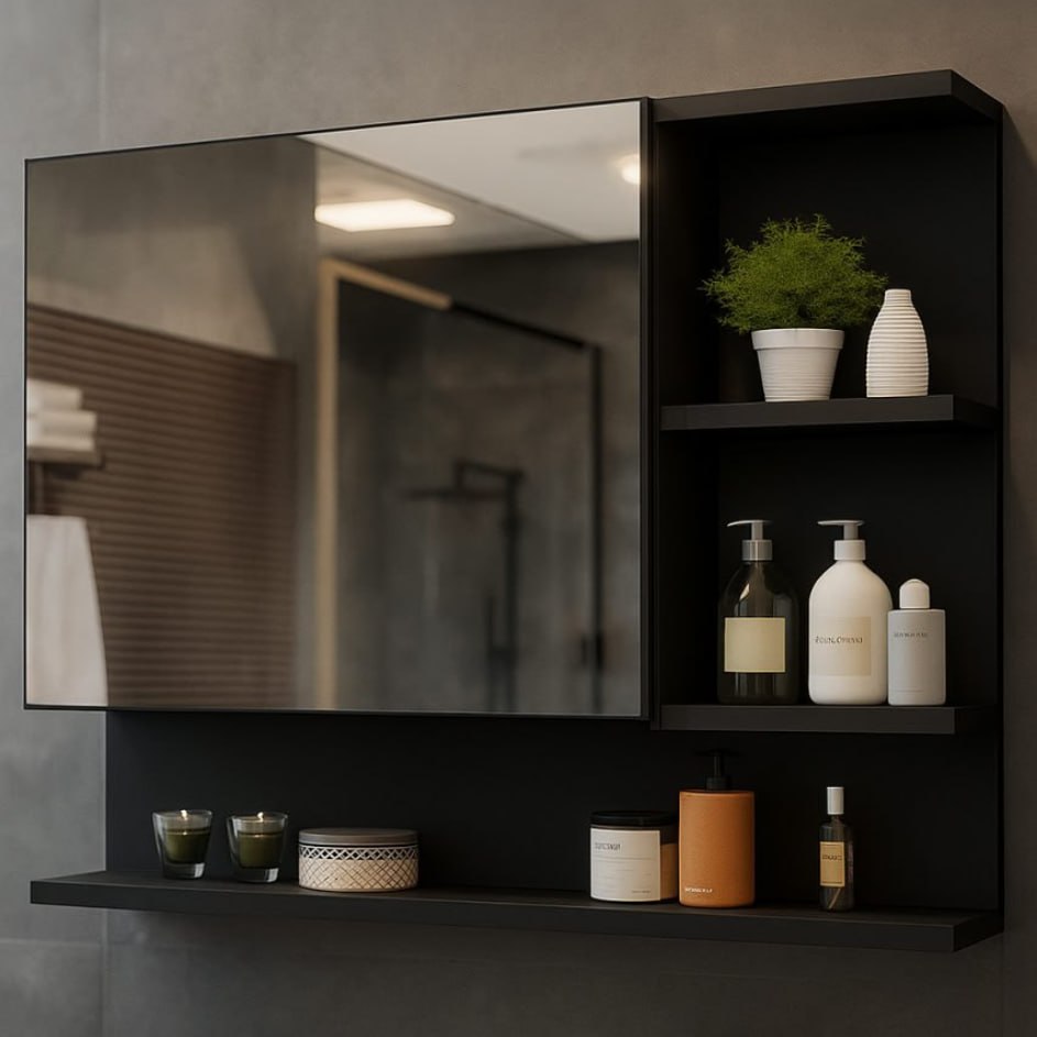 Espelheira Cleopatra Armário Para Banheiro