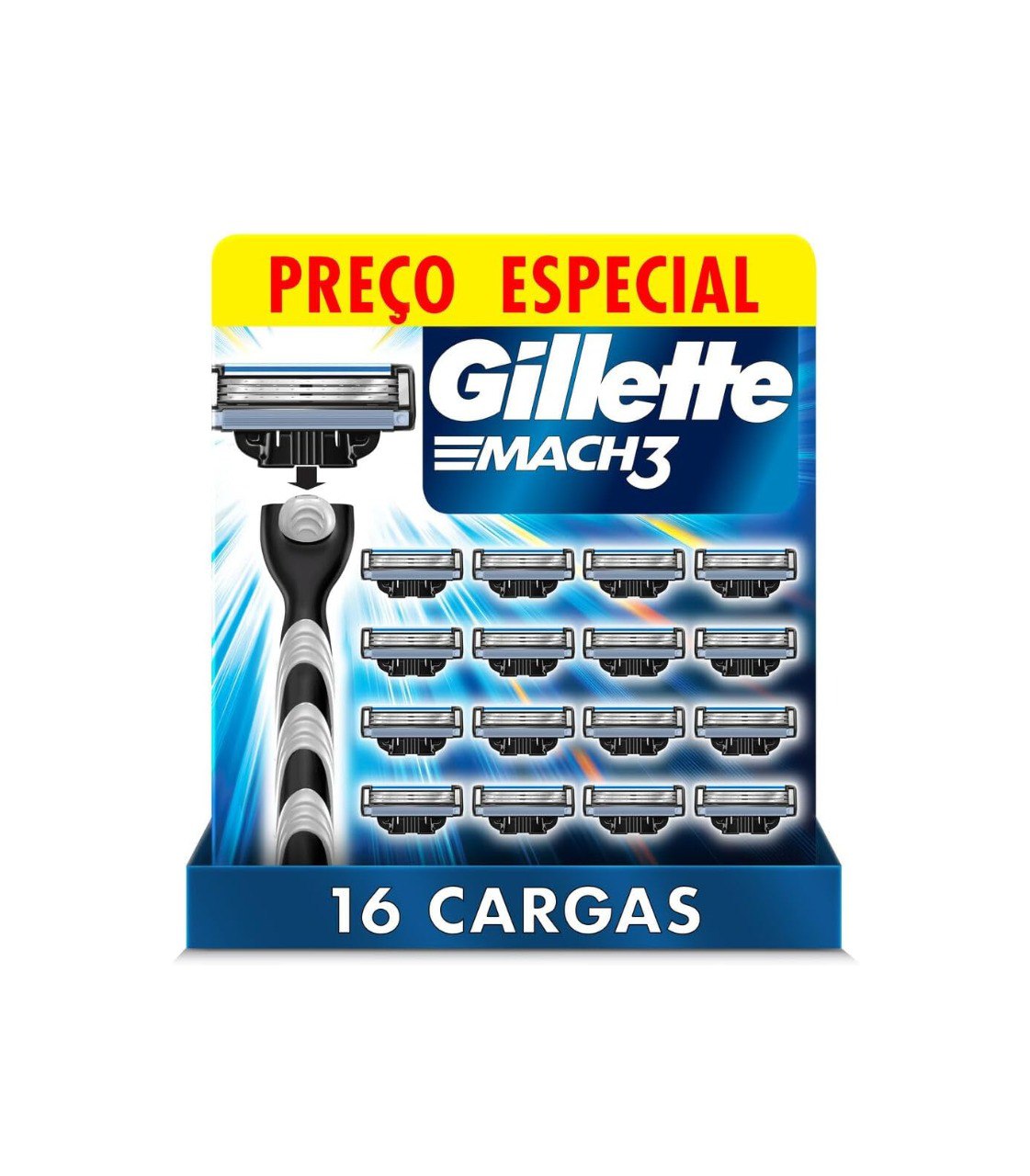 Gillette Mach3 - Refil Para Barbear, 16 Unidades
