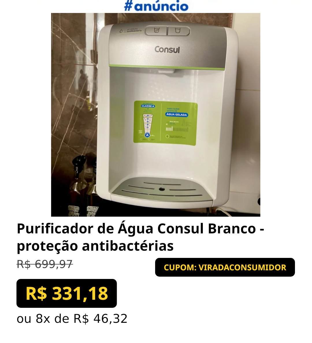 Purificador de Água Consul Branco