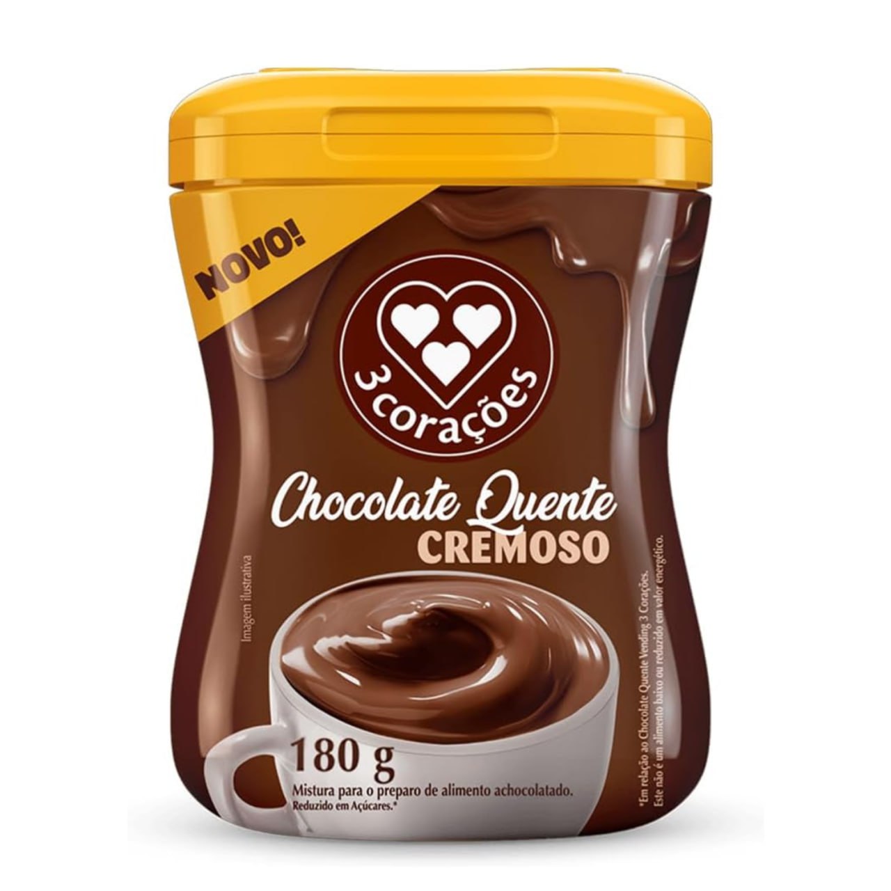 3 Corações Chocolate Quente Cremoso