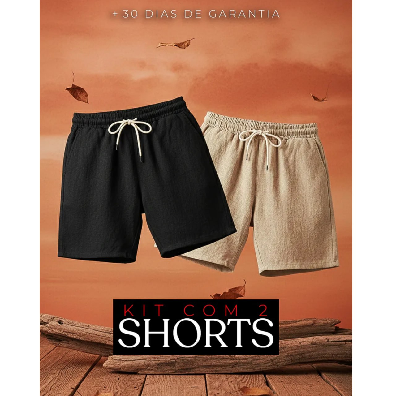 Kit 2 Short Bermuda Linho Masculino Praia Mauricinho Premium