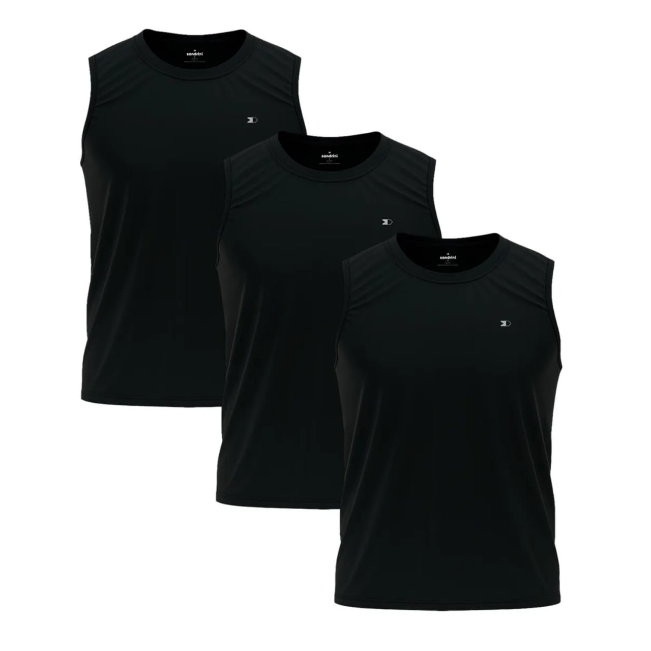 Kit 3 Camisas Regatas Dry-fit Masculina Sandrini Academia