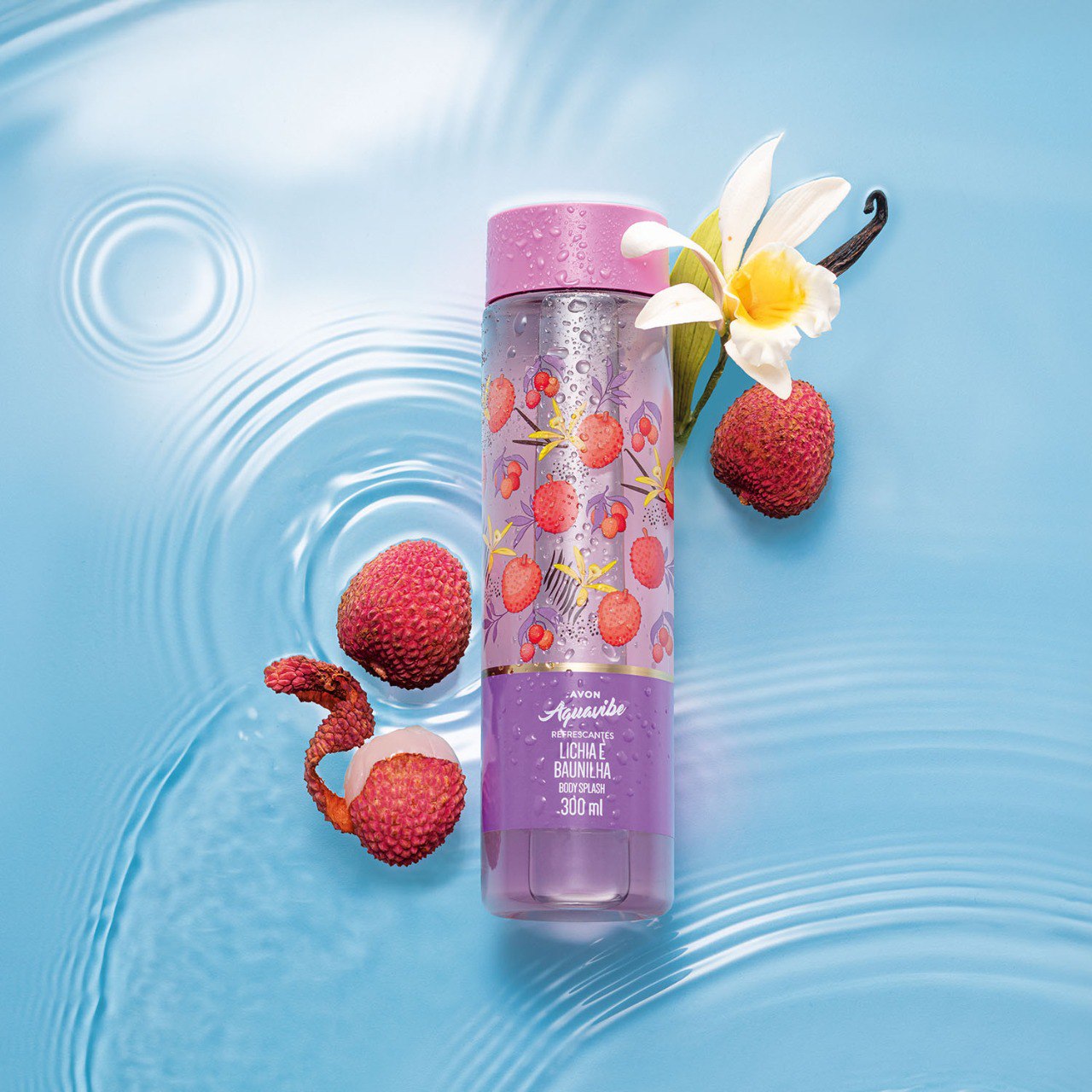 Aquavibe Lichia e Baunilha Body Splash 300 ml