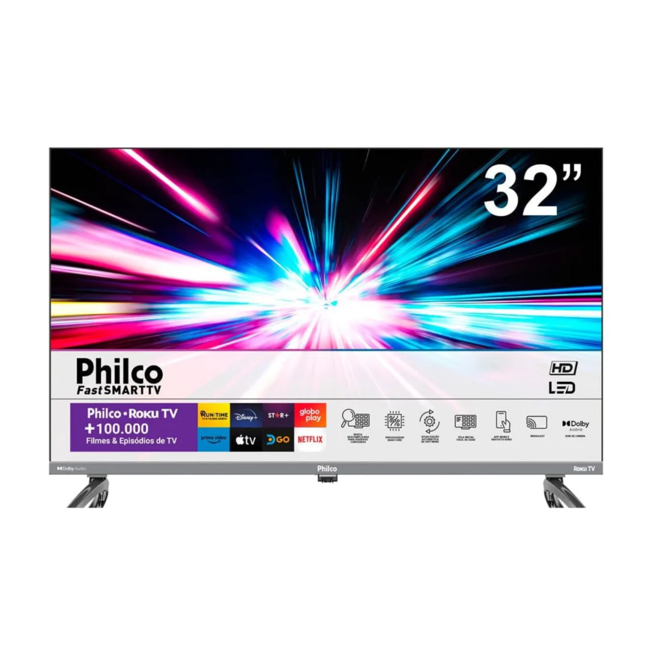 Smart Tv Led 32 Ptv32k34rkgb Roku Tv, Dolby Audio Philco