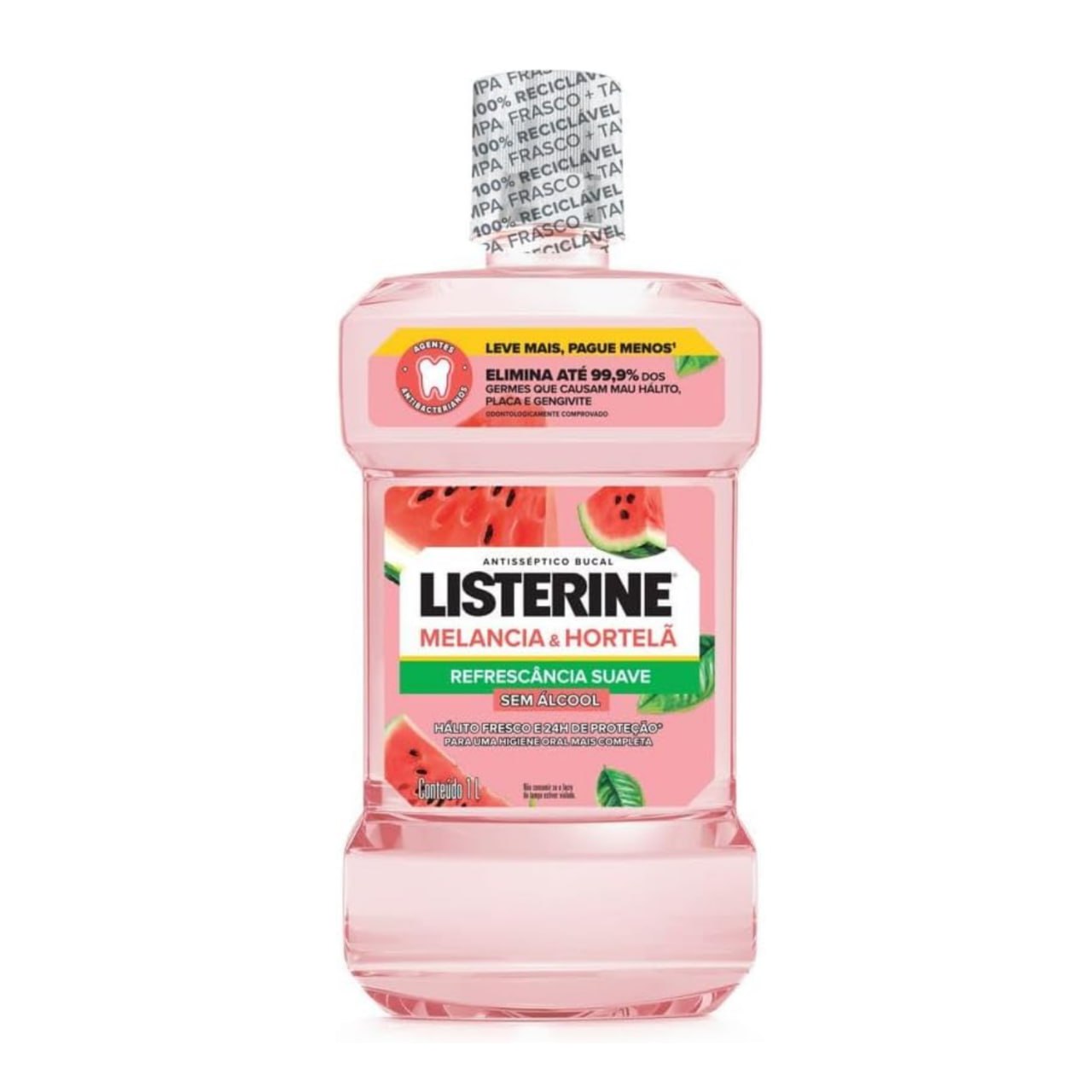 Listerine Enxaguante Bucal Melancia & Hortelã Sem Álcool, 1L